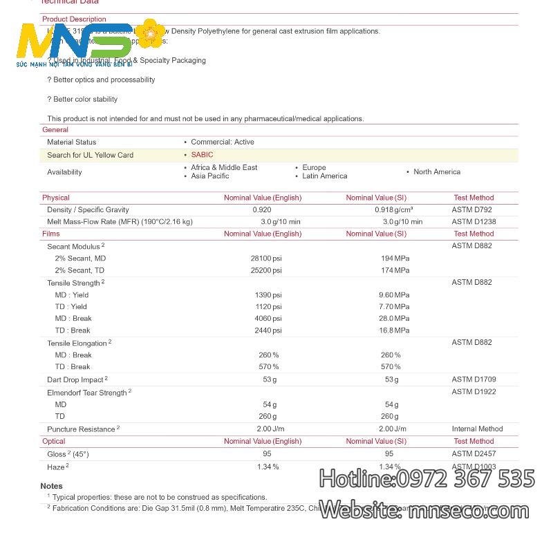 Hạt nhựa nguyên sinh LLDPE L1220F giá tốt, chính hãng MNS hạt nhựa nguyên sinh LLDPE L1220F