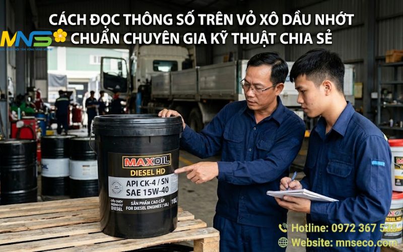 Cách đọc thông số trên vỏ xô dầu nhớt