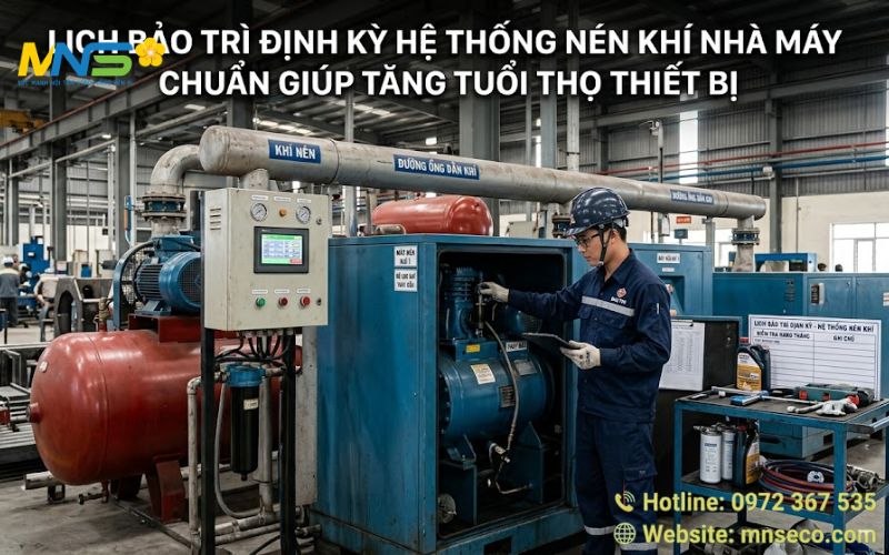 Lịch bảo trì định kỳ hệ thống nén khí nhà máy